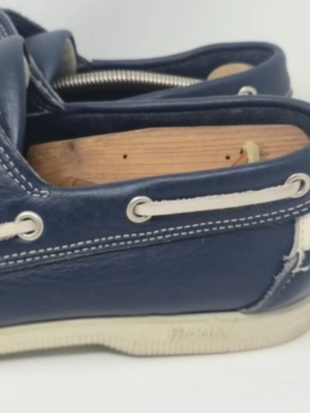 ​Vintage Dexter Boat Shoes Men's 12M Navy Leather Made in USA Heritage Casual